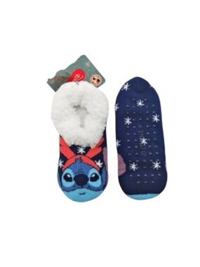 Disney Stitch Fuzzy Bubba Reindeer Character Slipper Socks